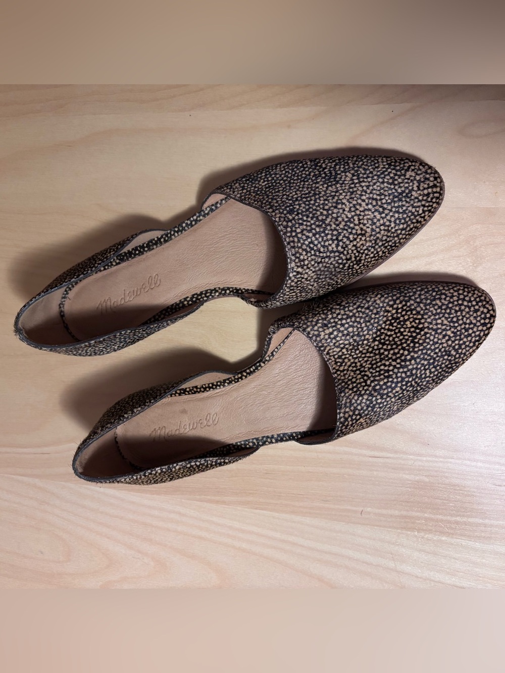 Madewell Haircalf d’Orsay Flats Women’s 8.5 Speckled Leather Pointed Toe